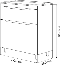 Vivon Тумба под раковину Shelly 80 серая матовая – фотография-2